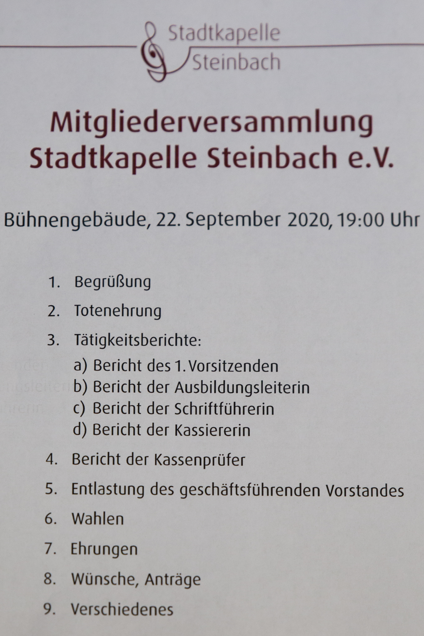 Mitgliederversammlung 2020