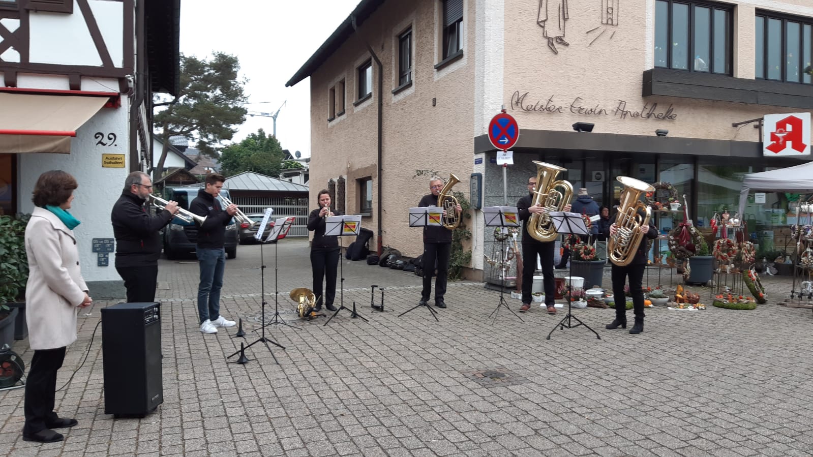 Blechbläsergruppe beim Naturpark-Markt